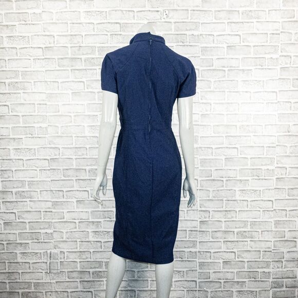 Pinup Couture Women's 50s Veronica Dress in Navy with red heard size XL - Picture 4 of 12